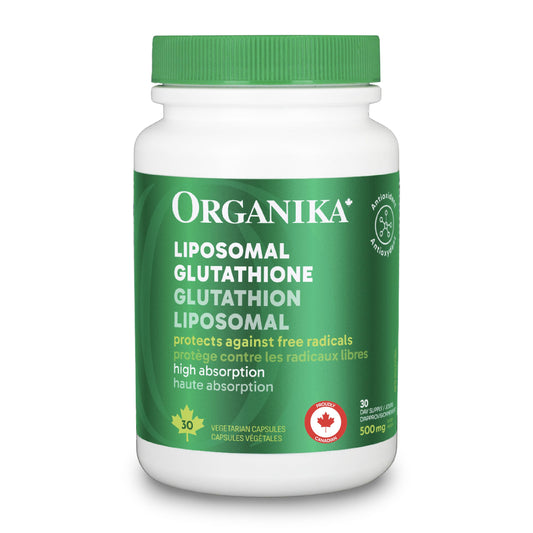 Organika Canadian-Made Liposomal L-Glutathione 500 mg- Supperior Absorption, Potent Antioxidant, Immunity Support, Helps Tissue Repair, Detox - 30vcaps, 30 Day Supply - Available at All In One Marketplace Canada