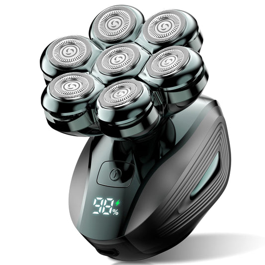 Head Shavers for Bald Men: Upgraded Detachable Head Shaver - IPX7 Waterproof Wet or Dry Electric Razor for Men - 7D LED Display Rechargeable Shaving Grooming Kit with Type-C Charge (Olive Green) - Available at All In One Marketplace Canada