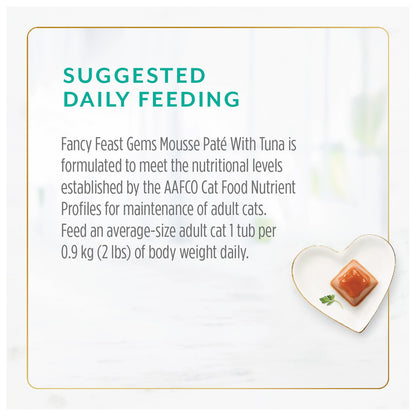 Fancy Feast Gems Wet Cat Food, Mousse Pâté with Tuna 57g (2 Pack x 8)