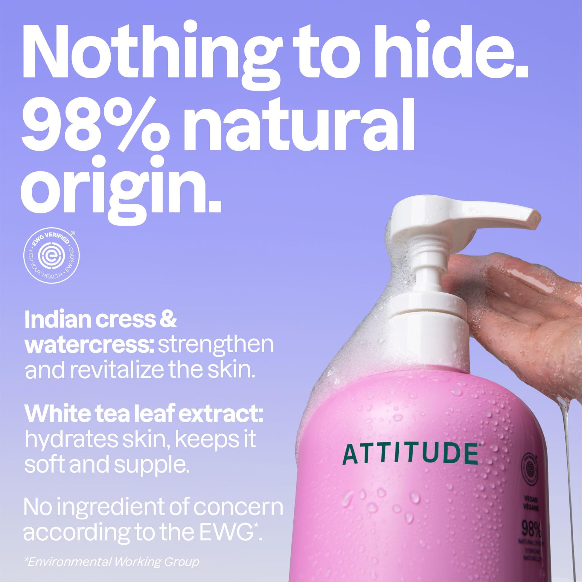 ATTITUDE Body Wash, Made in Canada, EWG Verified Shower Gel, Dermatologically Tested, Plant and Mineral-Based, Vegan Personal Care Products, White Tea Leaves, 946 mL - Available at All In One Marketplace Canada