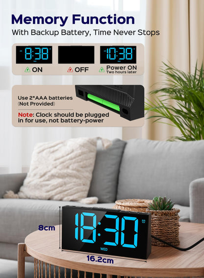 GOLOZA Digital Alarm Clocks for Bedrooms, Digital Clock with 4 Level Brightness +Off, Dual Customizable Alarms, USB Port, Power-Off Memory, Snooze, DST, 12/24H, Desk Clock for Kids Adults Elderly - Available at All In One Marketplace Canada
