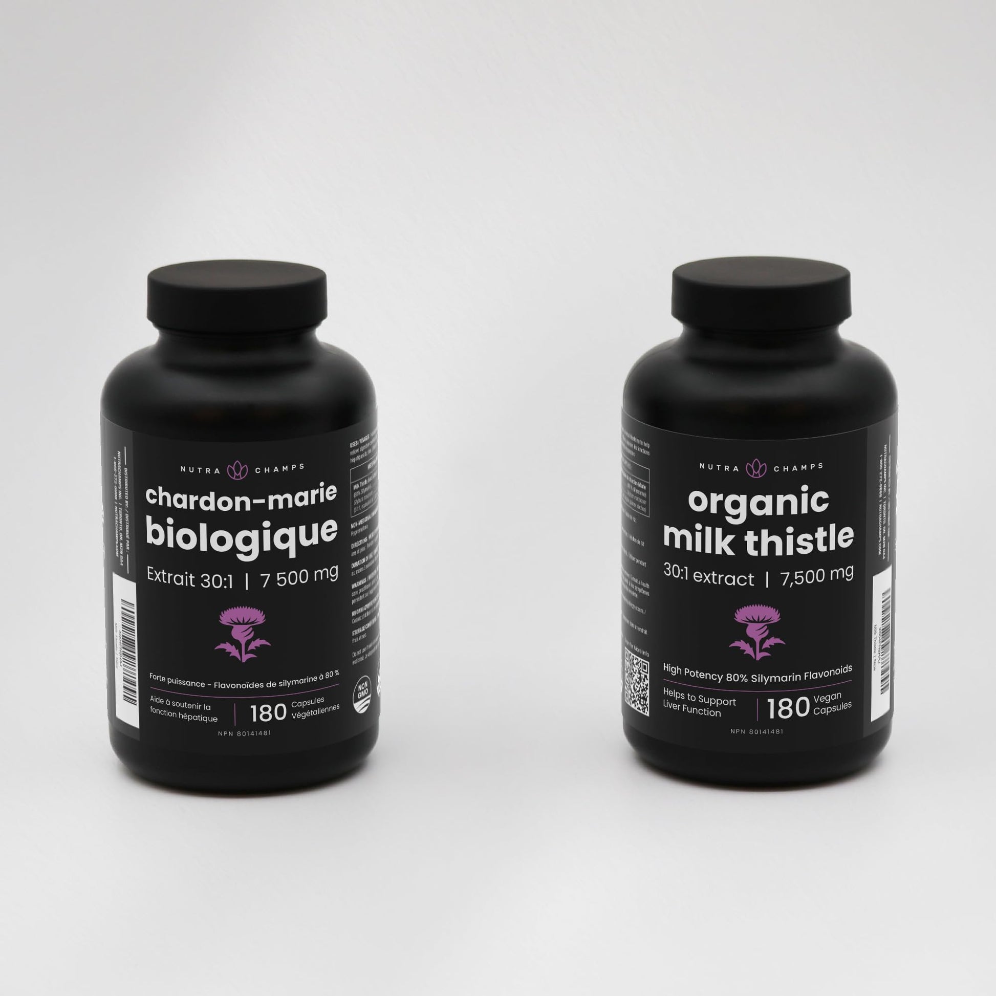 Milk Thistle Capsules – High Potency 30:1 Extract (7,500 mg Equivalent) with 80% Silymarin – Premium Liver Support Supplement for Healthy Flush & Detox – Vegan, Non-GMO – 180 Count - Available at All In One Marketplace Canada