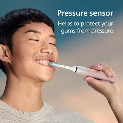 Philips Sonicare DiamondClean 9000 Electric Toothbrush - Sonic Toothbrush with App, Pressure Sensor, 12 Brushing Settings, Brush Head Replacement Reminder, Charging Stand, Travel Case, Pink, HX9911/90