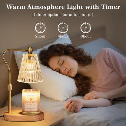 Imenlox Candle Warmer Lamp, with Timer and Dimmer, Adjustable Height, Christmas Birthday Gifts for Women Mom, House Warming Gifts New Home Decor, Wax Warmer for Jar Candles (Gold) 🍁 All In One Marketplace Canada
