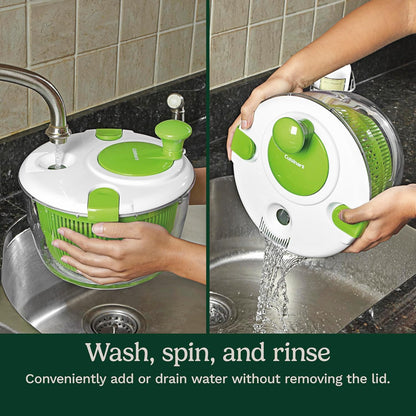Cuisinart Salad Spinner with Easy-to-Spin Knob, 5-Qt Capacity (CTG-00-SASC)