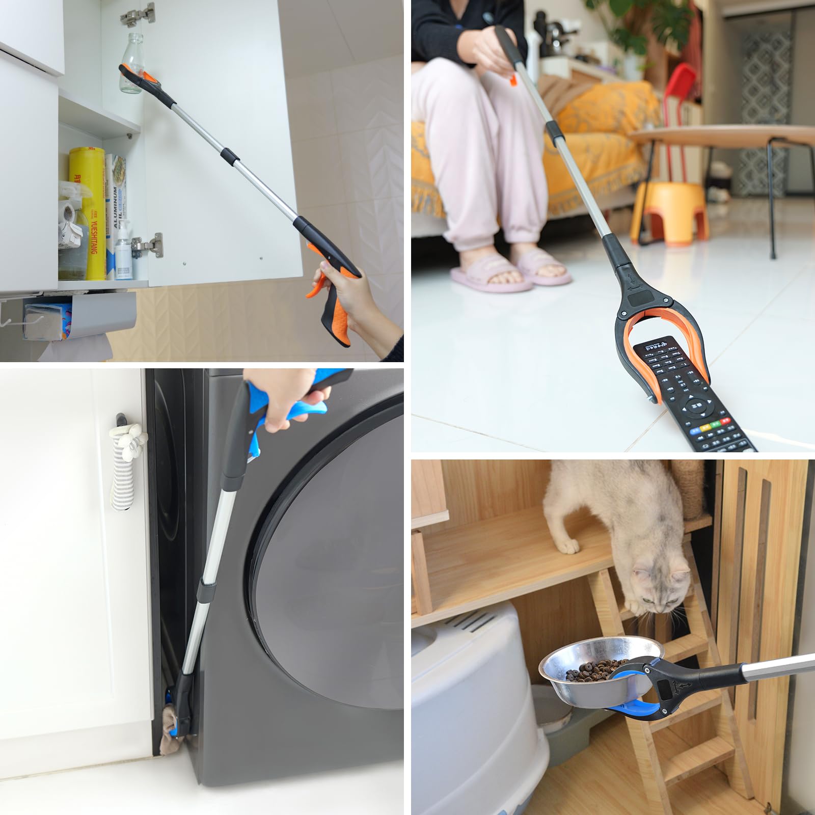 REWKCY 32in/83cm Grabber Reacher Tool 2-Pack, Foldable Reacher Grabber with 360° Rotating Jaw & Magnet, Heavy Duty Pick Up Stick for Seniors - Available at All In One Marketplace Canada