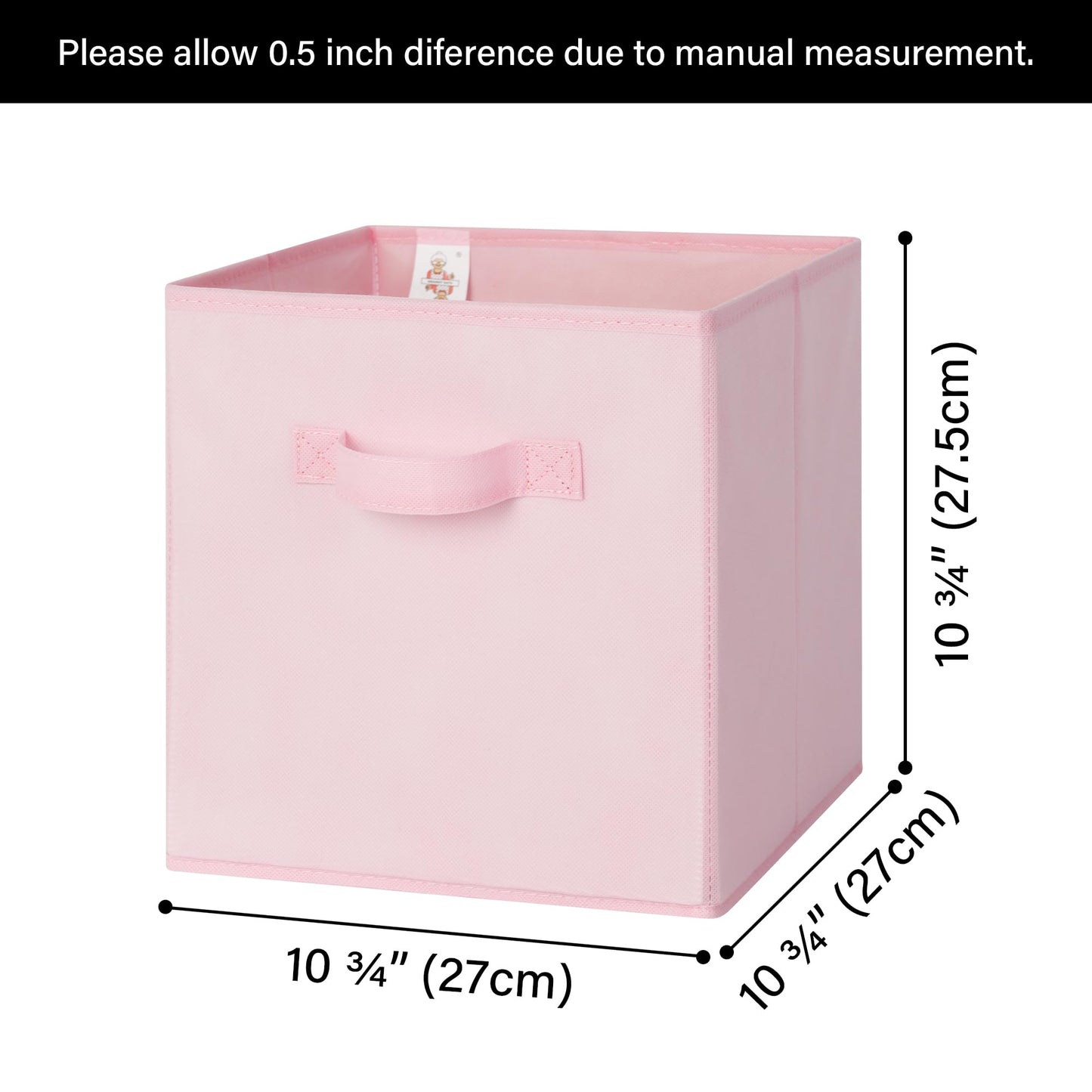 GRANNY SAYS Fabric Storage Cubes, Pack of 6 Cubby Storage Bins 11 x 11, Collapsible Storage Cube Boxes for Shelves, Square Storage Bins for Closet Organizing Clothes, Pink GRANNY SAYS