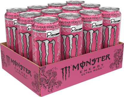 MONSTER ENERGY, Ultra Rosa, 473 mL Cans (12 Pack) – Zero Sugar Energy Drink