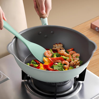 Silicone Cooking Utensils Set - 446°F Heat Resistant Silicone Kitchen Utensils,Spatula,Spoon, All Clad Kitchen Utensil Sets Gadgets Tools for Nonstick Cookware,Dishwasher Safe BPA Free (Multicolor)