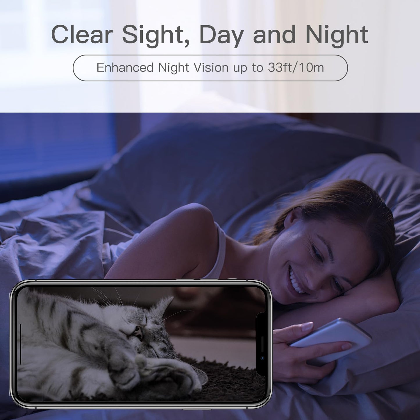 360° View 2K Pet Camera with Phone App 2 Pack, Indoor Security Camera, Baby Monitor, Motion Tracking, Pan/Tilt, Night Vision, Two-Way Audio, Works with Alexa, 2.4G WiFi Only (P2T 2PC)