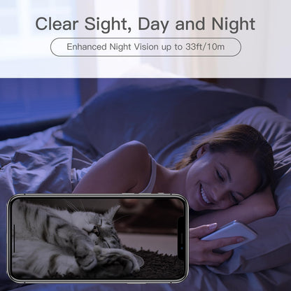 360° View 2K Pet Camera with Phone App 2 Pack, Indoor Security Camera, Baby Monitor, Motion Tracking, Pan/Tilt, Night Vision, Two-Way Audio, Works with Alexa, 2.4G WiFi Only (P2T 2PC)