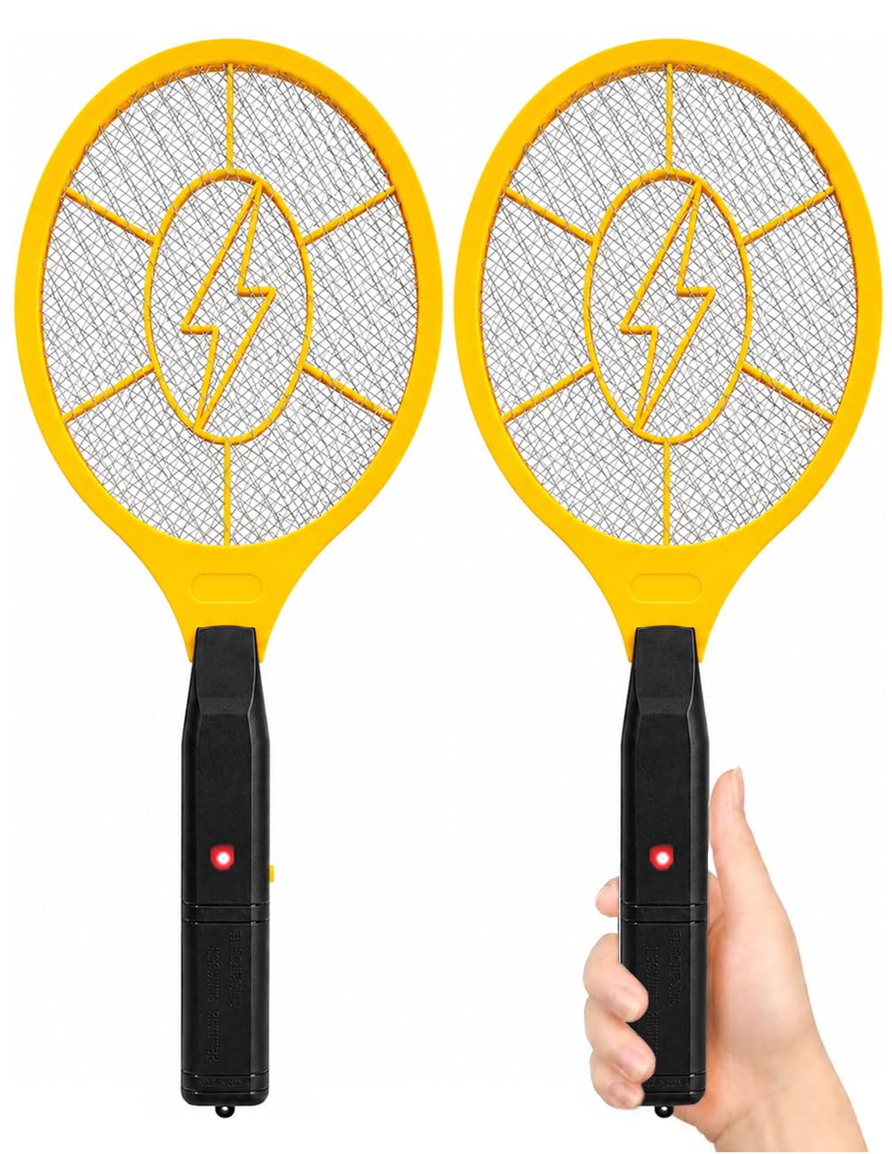 2 Pack Electric Fly Swatter, Bug Zapper Racket for Indoor Pest Control, Handheld Insect Killer Bat Battery Powered Electric Mosquito Swatter for Outdoor and Home