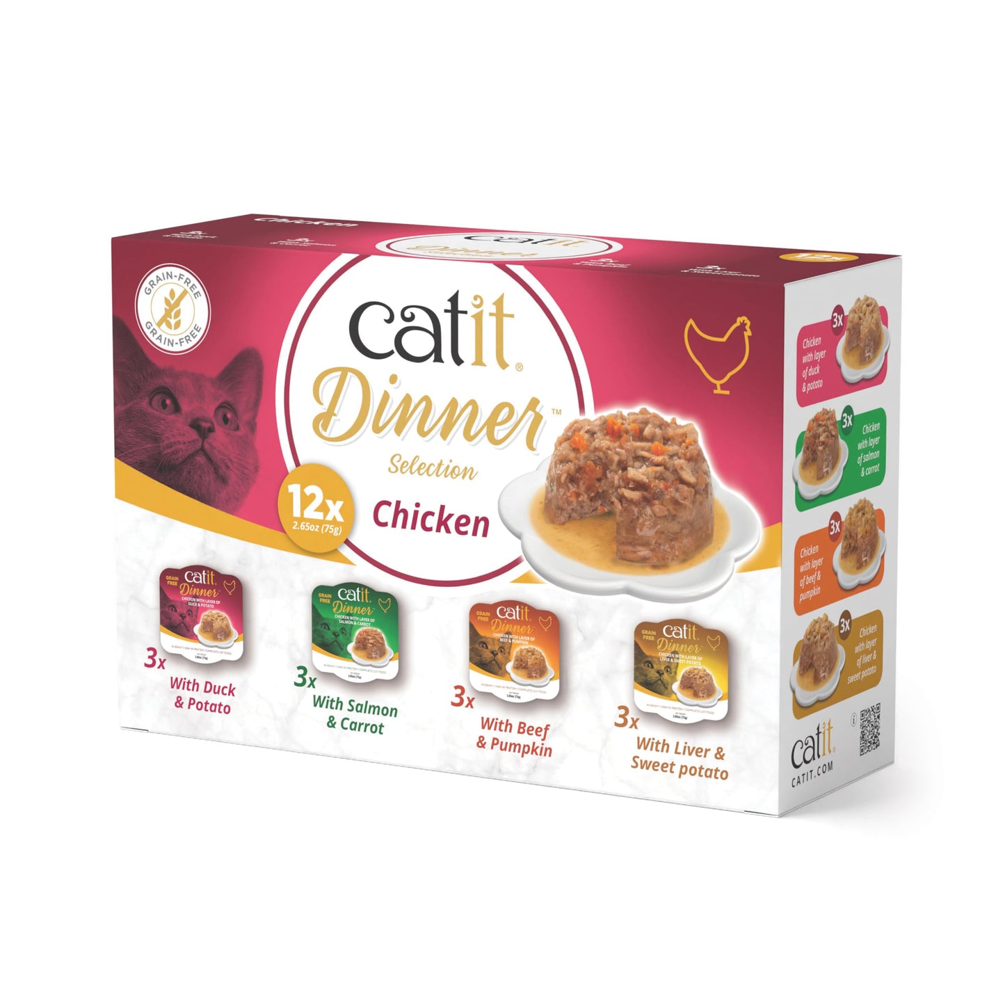 Catit Dinner™, Chicken Multipack, 12x75g (2.65oz) Catit