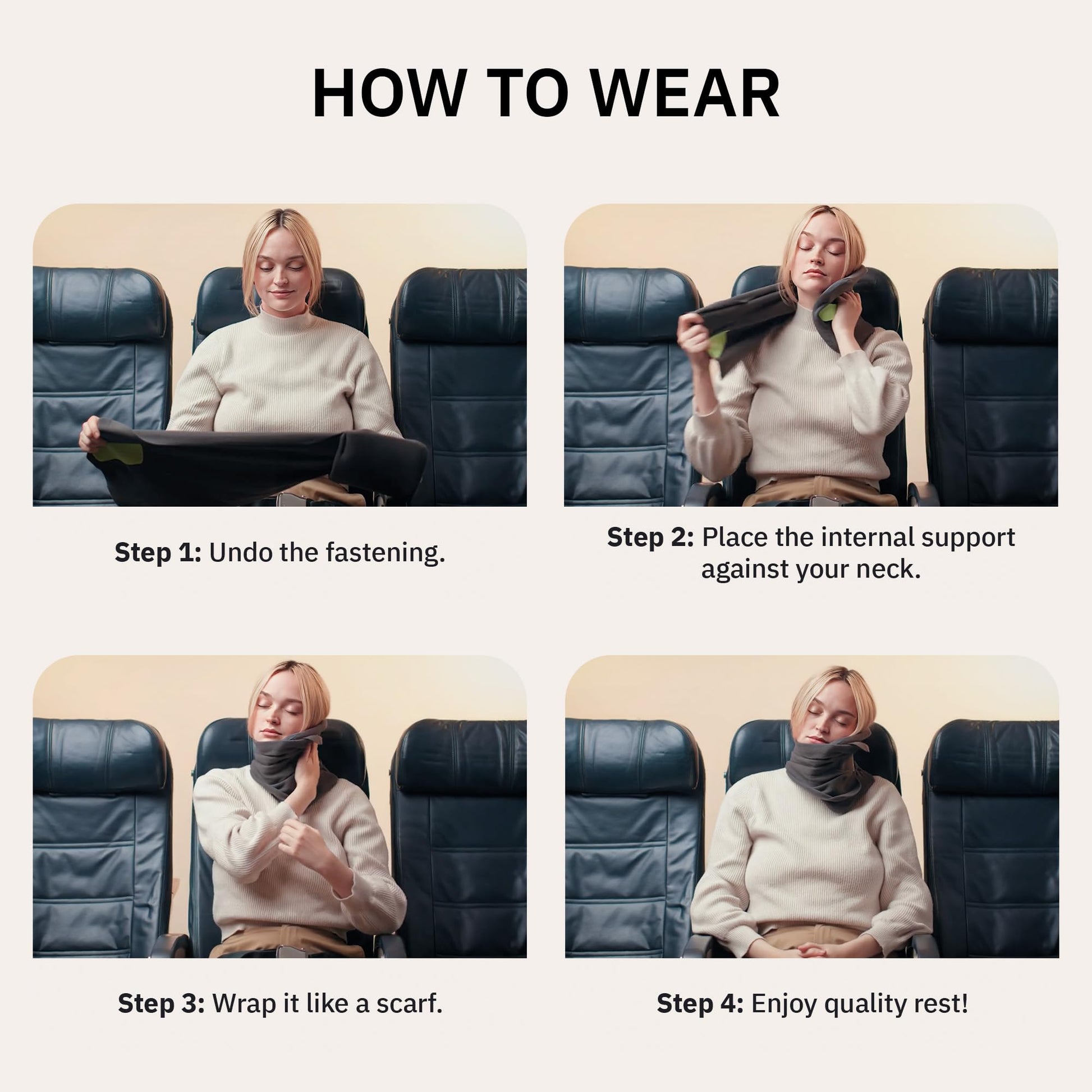 trtl Travel Pillow - Airplane Pillow for Neck and Shoulder Support - Soft, Lightweight, Machine-Washable Travel Pillows for Airplanes - Black - Available at All In One Marketplace Canada