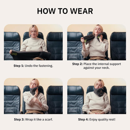 trtl Travel Pillow - Airplane Pillow for Neck and Shoulder Support - Soft, Lightweight, Machine-Washable Travel Pillows for Airplanes - Black - Available at All In One Marketplace Canada