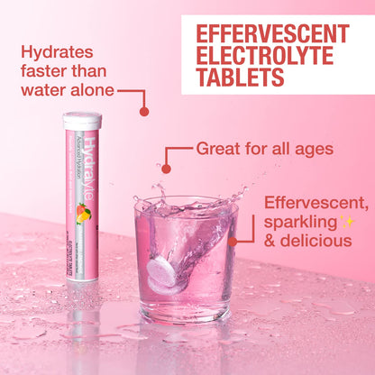 Hydralyte Electrolyte Tablets | Strawberry Lemonade Electrolytes | Perfect For Bachelorette Parties, Workout Essential and A Travel Essential for Daily Hydration Needs | (2 Tablets per Serving, 40 Count)