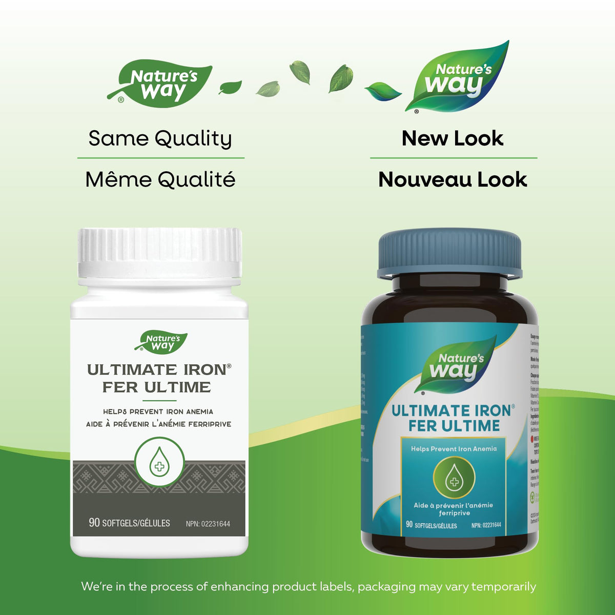 Nature's Way Ultimate Iron - Iron Supplement for Red Blood Cell Production & Anemia Prevention – Contains Folate, Vitamin B12, & Vitamin C - 90 Softgels