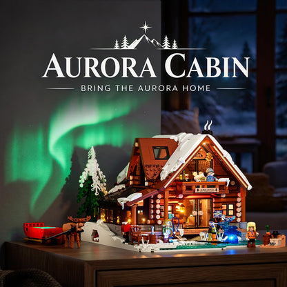 LUMIBRICKS Aurora-Cabin Christmas Lighting-Building-Bricks Set - 2425 Pcs Retro House Winter Lodge LED Light Construction Building Christmas Village Model Set for Adults and Families 🍁 All In One Marketplace Canada