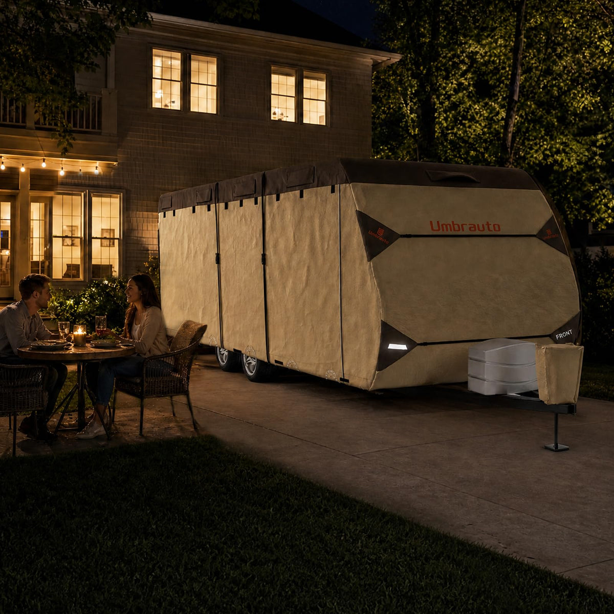 Umbrauto Travel Trailer RV Cover 30' ~ 33' – Upgraded 9-Layers Top Camper Cover, Waterproof & Windproof Heavy Duty Toy Hauler RV Cover for Winter Snow with Tongue Jack Cover, Gutter Covers 🍁 All In One Marketplace Canada