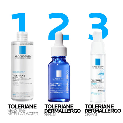 La Roche Posay Toleriane Micellar Water for Ultra Sensitive Skin, Cleanses and Removes Makeup, formulated with Glycerin & Thermal Spring Water, Hypoallergenic, Recommended by Dermatologists, 400ml La Roche-Posay