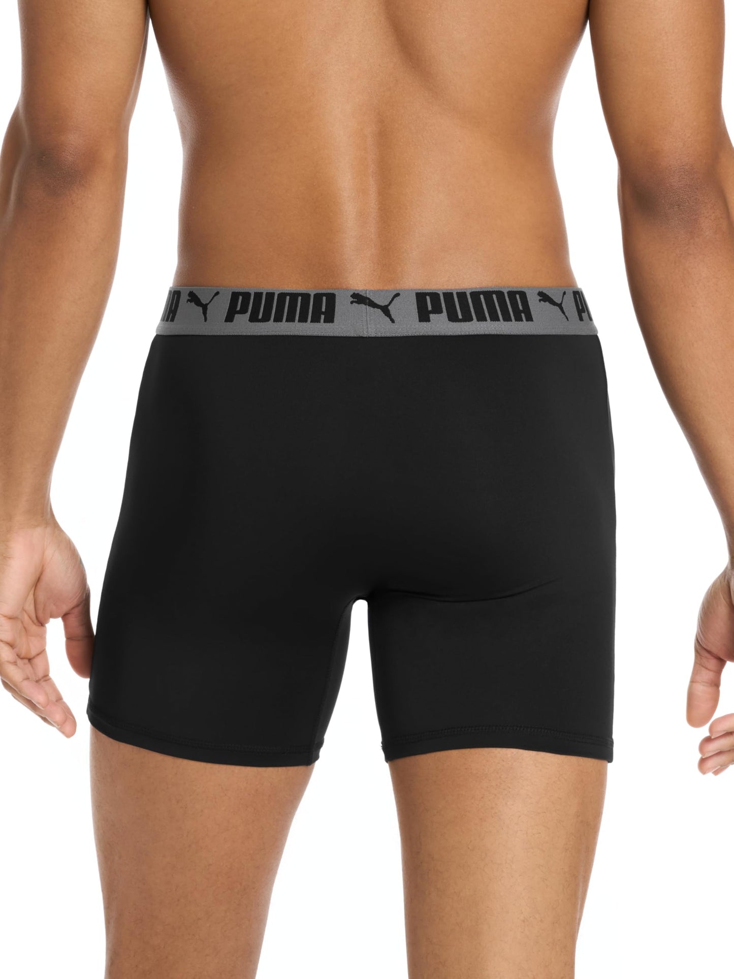 Puma Men's 4 Pack Active Stretch Boxer Briefs, Black, Medium