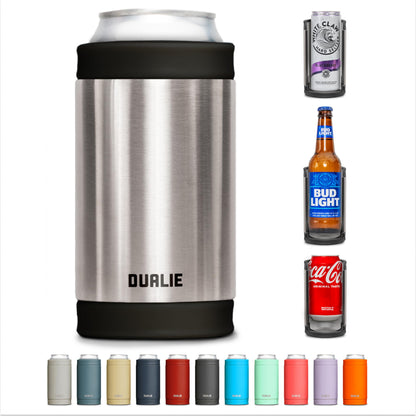 DUALIE 3 in 1 Insulated Can Cooler - Universal Size for 12 oz Cans, Slim Cans, and Bottles - Stainless 🍁 All In One Marketplace Canada