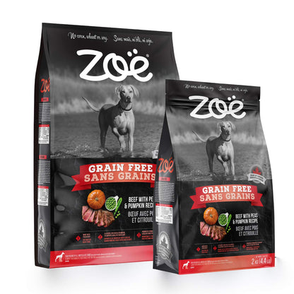 Zoe Grain Free Dog Food, All Breeds, Beef with Peas & Pumpkin, 5 kg Zoë
