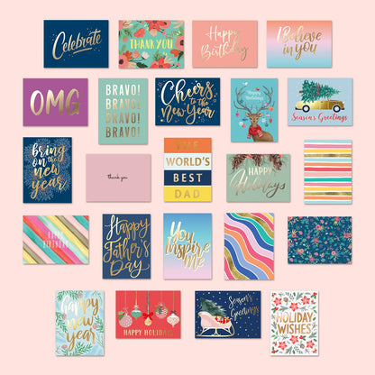Sweetzer & Orange 100 All Occasion Cards & Envelopes Set - Greeting Notecards Assortment Box - Birthday Cards Bulk for Office, Thank You, Holiday, Blank Notecards & more – Organizer Box Included - Available at All In One Marketplace Canada