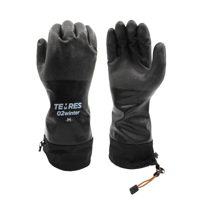 SHOWA TEMRES 282-02 Waterproof Insulated Winter Work Gloves, Breathable Polyurethane, Integrated Drawstring Gaiter Snow Cuff, Thermal Fleece for Skiing, Ice Fishing, Black, XX-Large, 1-Pair 🍁 All In One Marketplace Canada