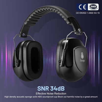 Floriogra 2 Pack Ear Protection Ear Muffs Noise Reduction, SNR 35dB Hearing Protection Earmuffs, Noise Cancelling Ear Muffs, Noise Cancelling Headphones for Autism,for Shooting, Mowing, Hunting - Available at All In One Marketplace Canada