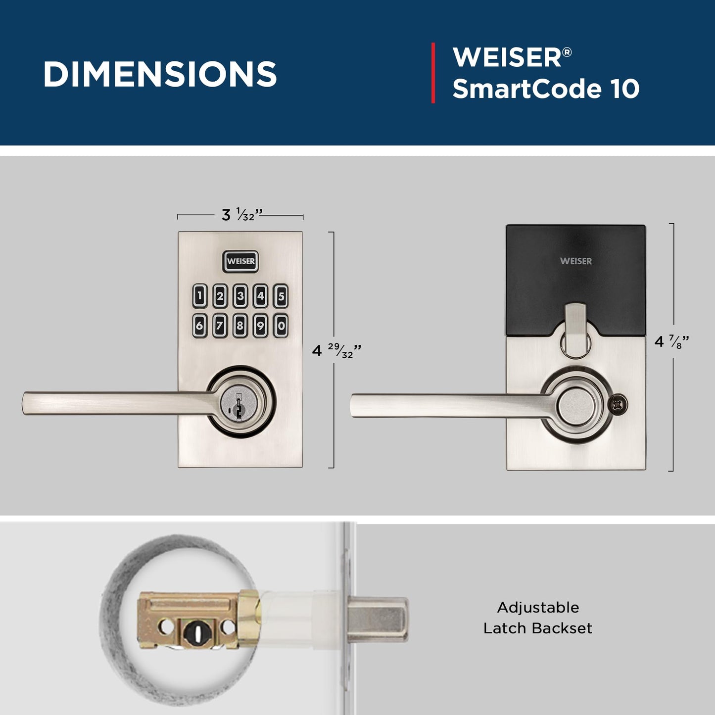 Weiser Smartcode 10 Satin Nickel Keyless Entry Door Lock with Handle/Deadbolt Lock, Keypad Door Lock with Auto Lock, Up to 30 User Codes, Electronic Door Handles/Door Locks for Entry Door & Garage Weiser