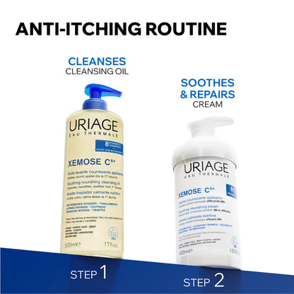 Uriage Xémose Lipid-Replenishing Cream - Face & Body Moisturizer Against Itching With Shea Butter - Very Dry, Sensitive Skin Prone to Atopic Eczema - Non-Greasy & Non-Sticky - Unscented - 400ml Uriage
