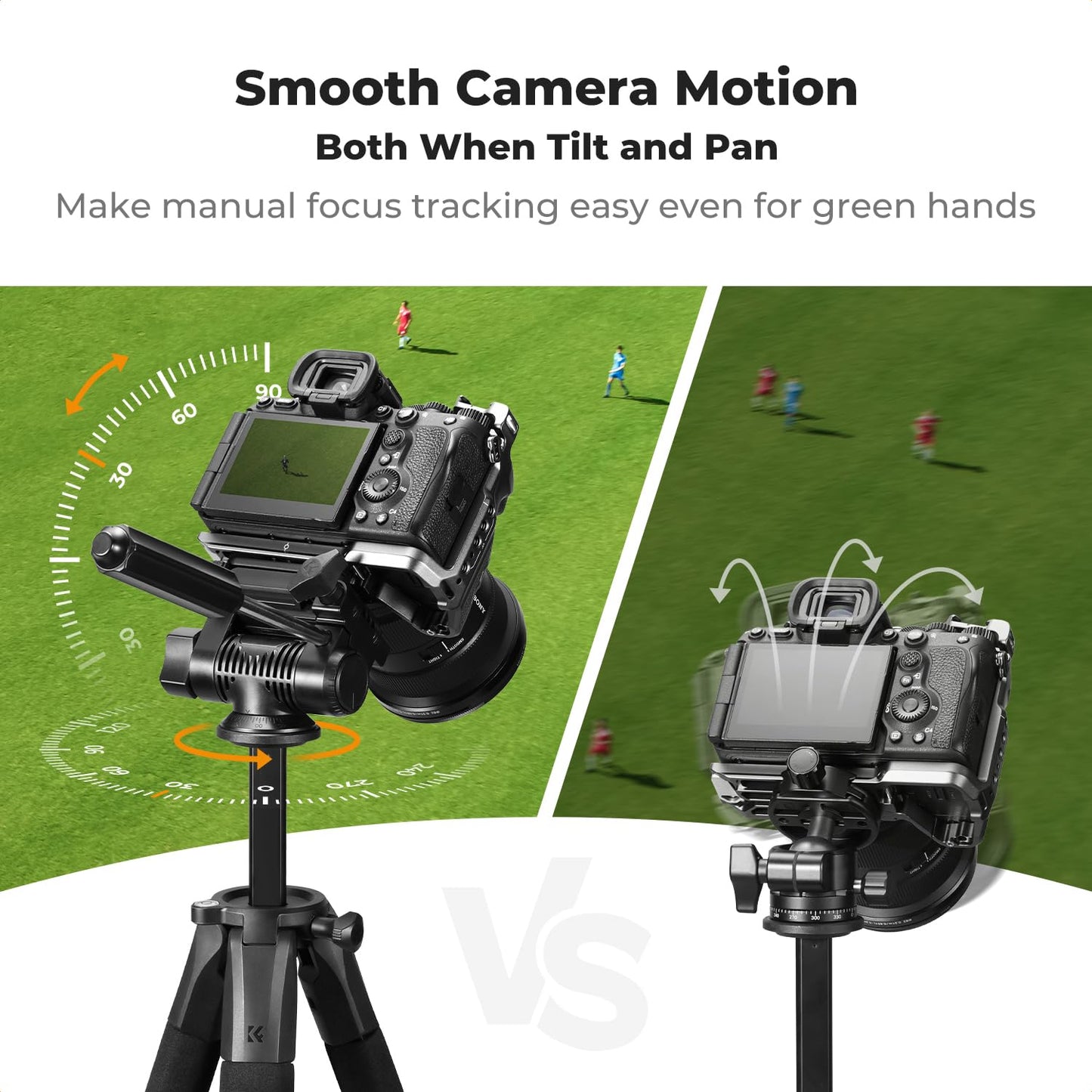 K&F CONCEPT 75" Lightweight Tripod, Camera Compact Tripod with Remote and 2-in-1 Phone Holder,Travel Phone Tripod with Removable 3-Way Pan Head for Selfie/Video Recording/Photo/Live Stream/Vlog