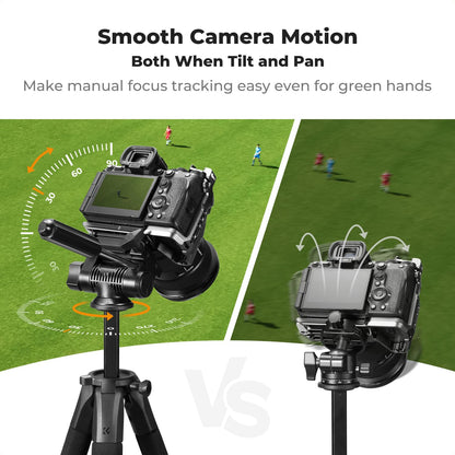 K&F CONCEPT 75" Lightweight Tripod, Camera Compact Tripod with Remote and 2-in-1 Phone Holder,Travel Phone Tripod with Removable 3-Way Pan Head for Selfie/Video Recording/Photo/Live Stream/Vlog
