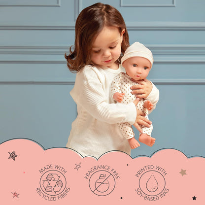 LullaBaby Baby Doll Stroller, Foldable Star-Print Toy Stroller, Accessory LullaBaby