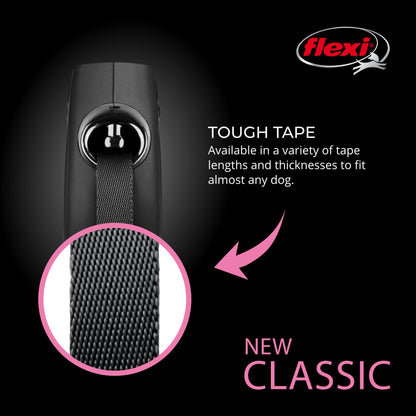 FLEXI New Classic Retractable Dog Leash (Tape) 26 feet, Large, Black 🍁 All In One Marketplace Canada