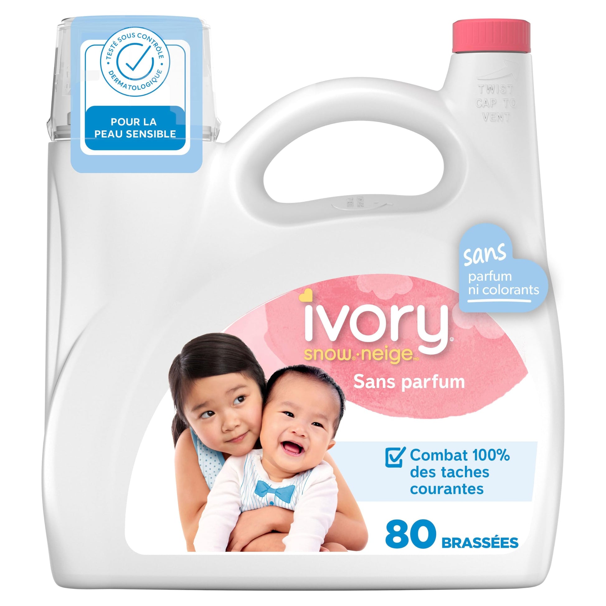Ivory Snow Free Liquid Laundry Detergent, Laundry Detergent for Sensitive Skin, Hypoallergenic formula, Dermatologist tested, 80 Loads, 3.1 L - Available at All In One Marketplace Canada
