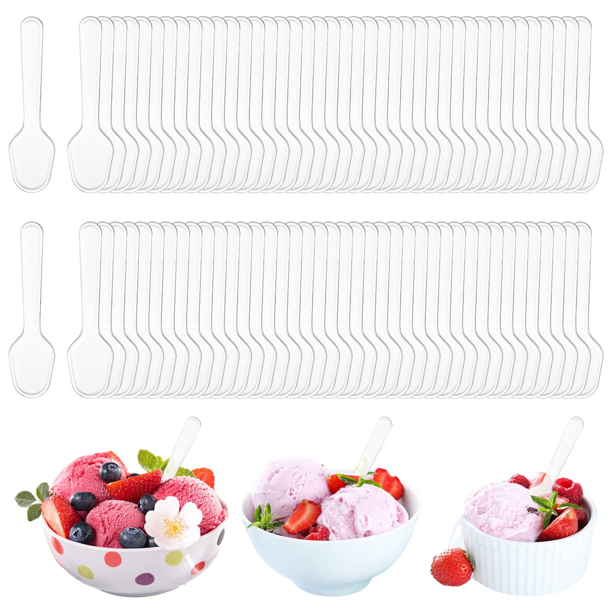MUXHEL 1500Pcs Clear Mini Plastic Spoons 3 Inch Heavy Duty Plastic Dessert Spoons Disposable Tasting Spoons for Dessert, Ice Cream, Jelly, Pudding, Yogurt, Cake, Appetizers 🍁 All In One Marketplace Canada