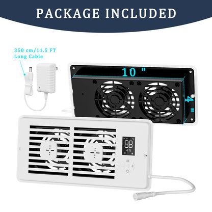 SoulBay 4"x10" Register Booster Fan for Air Vent with Remote & Thermostat 🍁 All In One Marketplace Canada