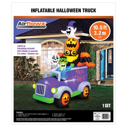 Camion gonflable d'Halloween Occasions de 3,2 m, 3,2 m de haut, multicolore