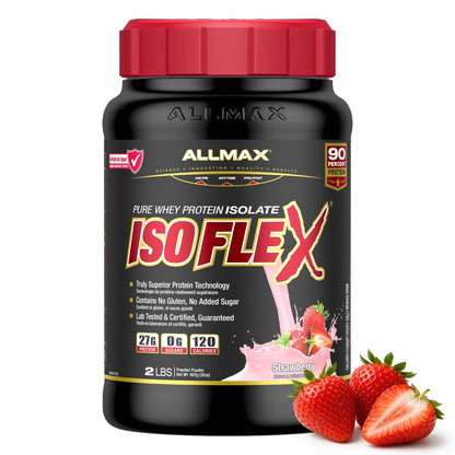 ALLMAX ISOFLEX Whey Protein Isolate, Strawberry, 2 lb 🍁 All In One Marketplace Canada