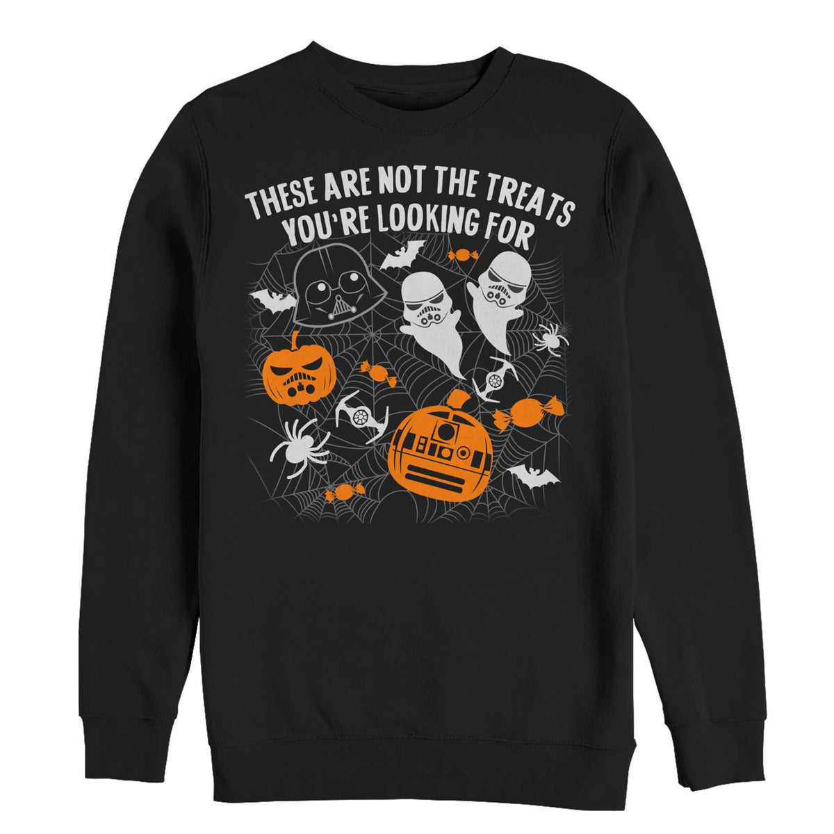 STAR WARS Licensed Halloween Not The Treats Crew Fleece, Black, Small