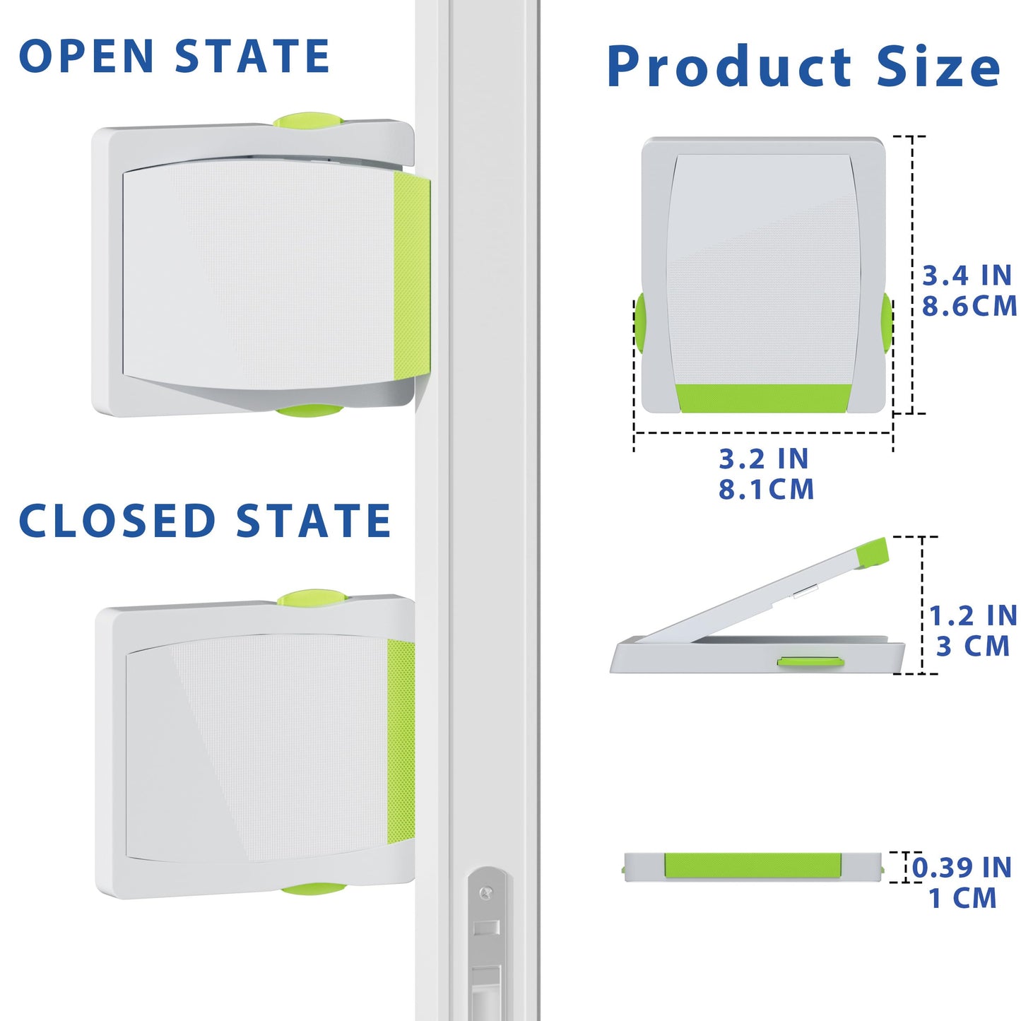 4 Pack Sliding Glass Door Locks for Child Safety, Baby Proof Closets, Sliding Window Locks, with Strong 3M Adhesive Tape, No Screws or Drills, Easy Clean (Green) - Available at All In One Marketplace Canada