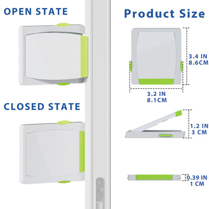 4 Pack Sliding Glass Door Locks for Child Safety, Baby Proof Closets, Sliding Window Locks, with Strong 3M Adhesive Tape, No Screws or Drills, Easy Clean (Green) - Available at All In One Marketplace Canada