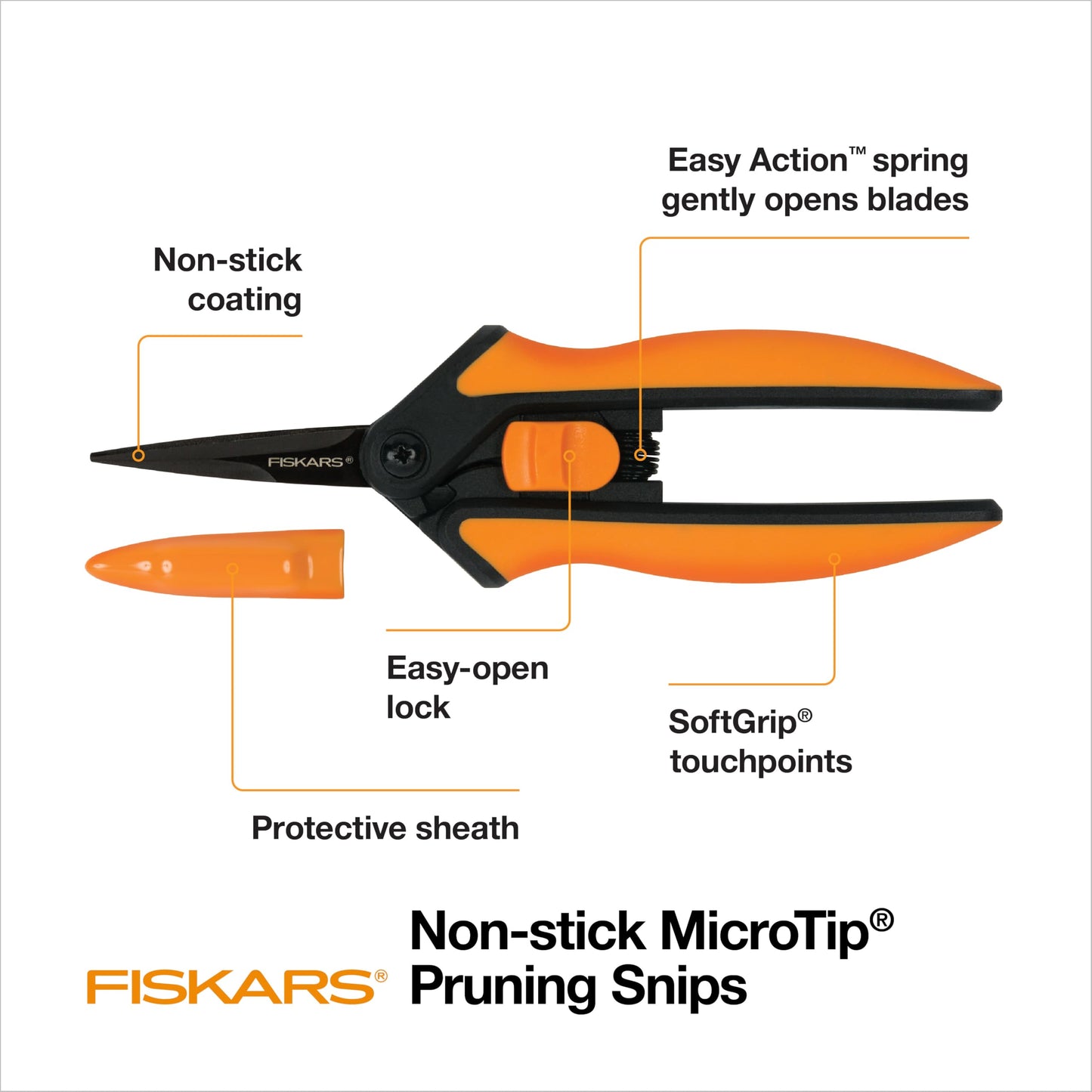 Fiskars Non-Stick Softgrip Micro-Tip Pruning Snip Fiskars