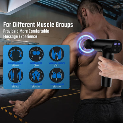 cotsoco Massage Gun Deep Tissue, Muscle Massage Gun with 9 Attachment Heads 20 Speeds & Silent Brushless Motor Cordless, Handheld Percussion Back Massager Gun for Athletes, Mothers Day Gifts for Mom Dad Women Men (Black) - Available at All In One Marketplace Canada