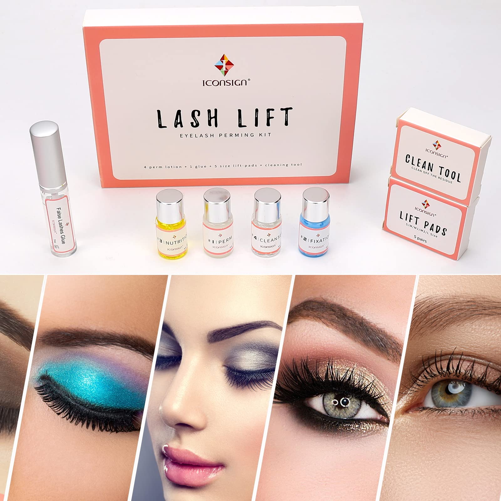 Lash Lift Kit - Eyelash Perm Kit - Professional Eyelash Curling Set - Glue Upgraded Version - Semi-Permanent Curling Perming Wave Suitable For Salon at Home (White) - Available at All In One Marketplace Canada