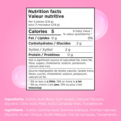 PUR Gum, Bubblegum, Xylitol Gum, No Artificial flavour, 330 Count (6x55)
