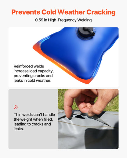 VEVOR Pool Cover Water Bags Set, 6 Packs 8 Ft Single Chamber Pool Cover Water Bags & 4 Corner Tubes, 0.4mm Thick PVC Bag Weights with Leakproof Valve, for Winter Inground Swimming-Pool Covers 🍁 All In One Marketplace Canada