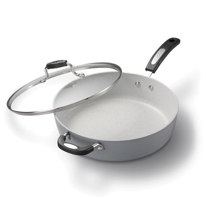 Starfrit The Rock Terra 30cm Ceramic Deep Fry Pan with Lid, PFAS Free Starfrit